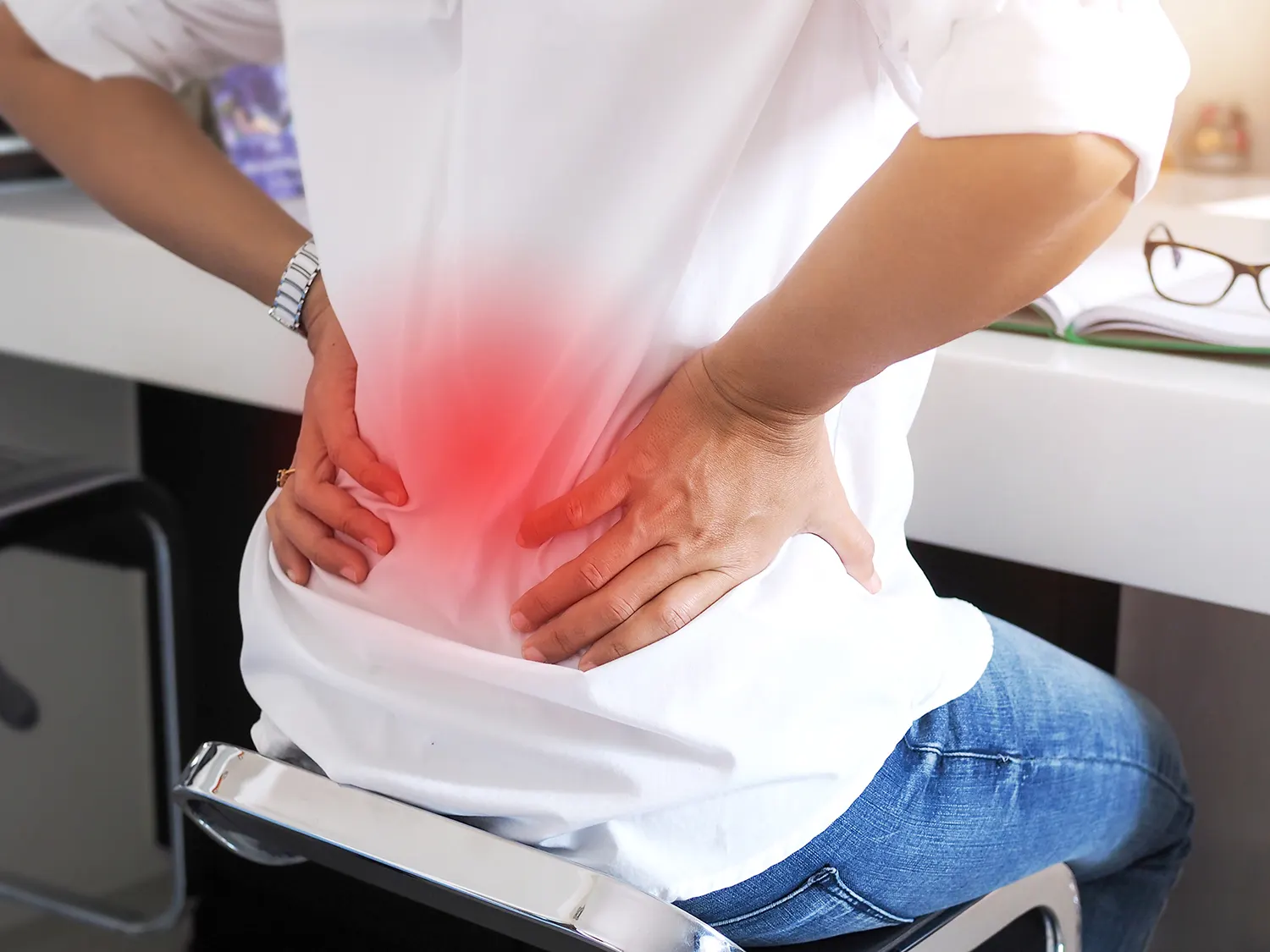 a man suffering from herniated disc