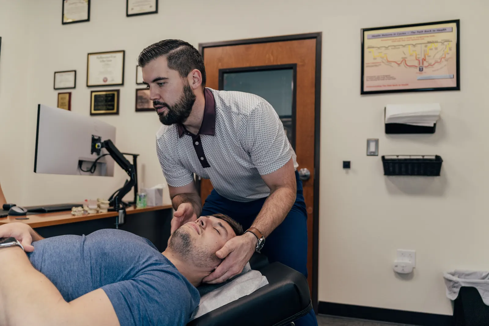 Dr Brent Johnson giving Migraine massage